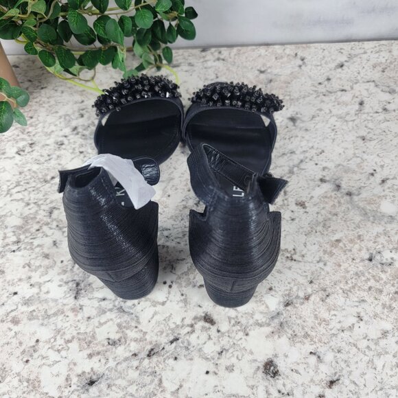 Black Anne Klein iFlex Open Toe Ankle Straps - Picture 2 of 2